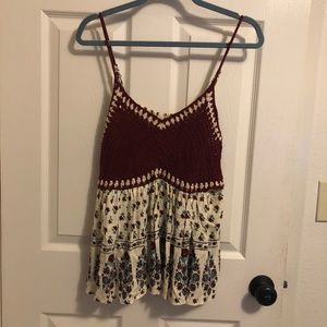 Knit top with flowy bottom